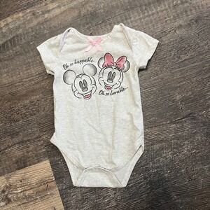 Disney Baby Mickey & Minnie Mouse Bodysuit Cute‎ Infant Outfit 3/6M